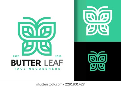 Nature butterfly leaf logo vector icon illustration