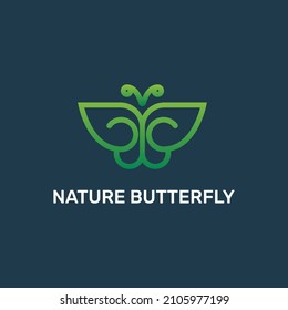 Nature Butterfly logo for environment care animals and plants