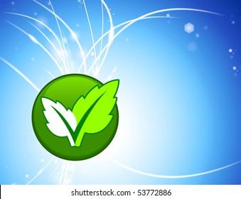 Nature Button on Abstract Light Background Original Illustration