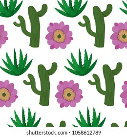 nature cactus with flower and plant background