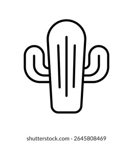 Nature cactus Lineart Icon for eco-friendly projects and web design elements
