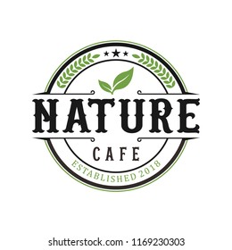 nature cafe vintage logo