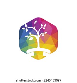 Nature call vector logo design. Handset tree icon design template.	