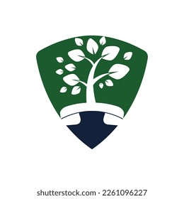Die Natur nennt sich Vektorlogo-Design. Behandeln Sie eine Baumsymbol-Designvorlage.