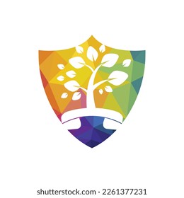 Nature call vector logo design. Handset tree icon design template.