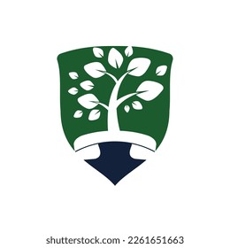 Nature call vector logo design. Handset tree icon design template.