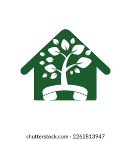Die Natur nennt sich Vektorlogo-Design. Behandeln Sie eine Baumsymbol-Designvorlage.