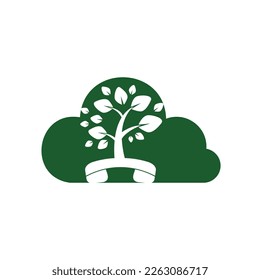 Die Natur nennt sich Vektorlogo-Design. Behandeln Sie eine Baumsymbol-Designvorlage.
