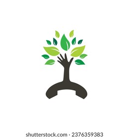 Nature call vector logo design.