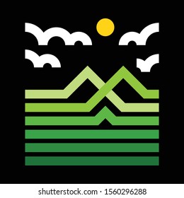 Nature Camping Hiking Adventure Line Graphic Illustration Vector Art T-shirt Design