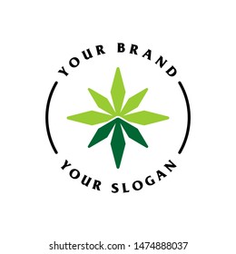 Nature Cannabis Leaf Logo Template
