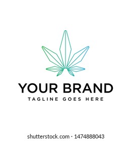 Nature Cannabis Leaf Logo Template