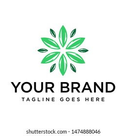 Nature Cannabis Leaf Logo Template