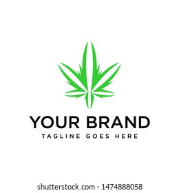 Nature Cannabis Leaf Logo Template