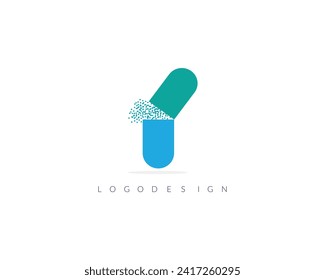 Nature capsule vector logo template. This design use leaf symbol.