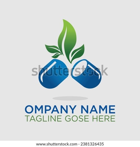 Nature capsule vector logo template. This design use leaf symbol. Suitable for medicine, drug logo Design Template Vector icon, herbal capsule pill leaf medicine drug logo vector icon download.