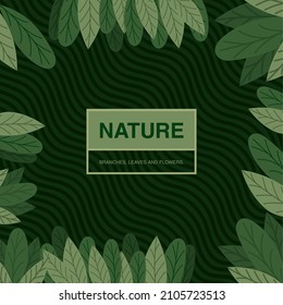nature card with green leaves