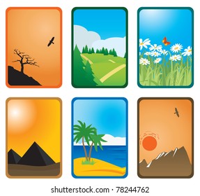 Nature cards. Vector illustration for you design