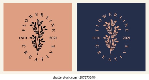 Nature care cosmetics abstract vector sign.