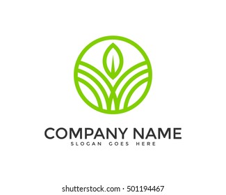 Nature Care Green Tree Logo Design Template