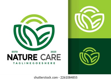 Nature Care Life Logo Logos Design Element Stock Vector Illustration Template