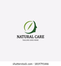 Nature care logo design template. Green care icon design concept. Vector illustration