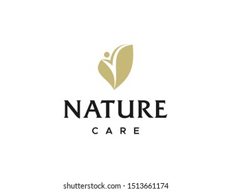 Nature care logo. Flat style design vector.