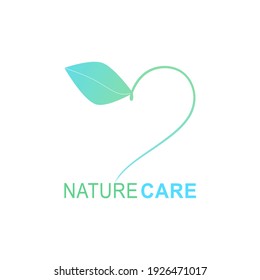 Ilustración vectorial del logotipo de cuidado de la naturaleza. Diseño del logotipo de la sala de belleza o del salón de belleza. El diseño del logotipo de cosméticos naturales representa un diseño ecológico, ecológico, respetuoso con el medio ambiente, que abarca, abraza, educación, aprendizaje, paz, equilibrio.