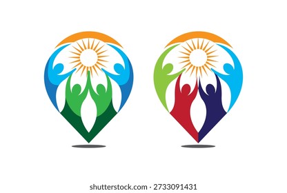 Nature Care Sun Leaf Logo Health Wellness Environment