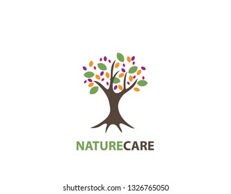 Nature care tree design logo