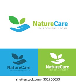Nature Care Vector Logo Template.
