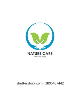 Nature care,back to nature logo vector icon illustration design