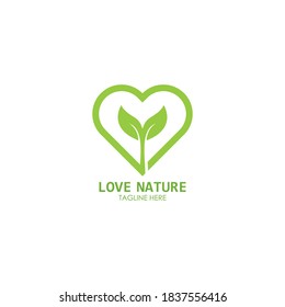 Nature care,love nature,back to nature logo vector icon illustration design 