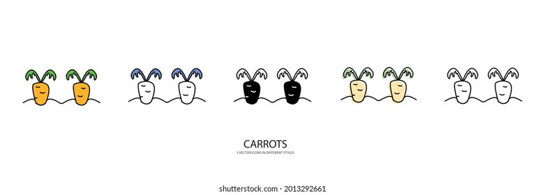 nature carrots vector type icon