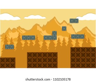 Nature cartoon 2D Game Background Element