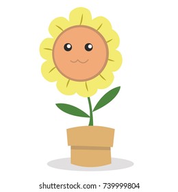 nature and cartoon conpept - cartoon flower vector illustration isolated on white background
