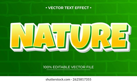 Nature cartoon game logo style editable text effect