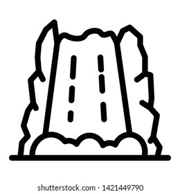 Nature cascade icon. Outline nature cascade vector icon for web design isolated on white background