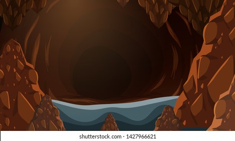 A nature cave background illustration