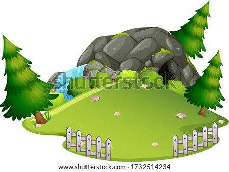 Nature cave on white background illustration
