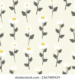 Nature chamomile floral seamless pattern. flowers hand drawn textures. Modern abstract design for,paper, cover, fabric