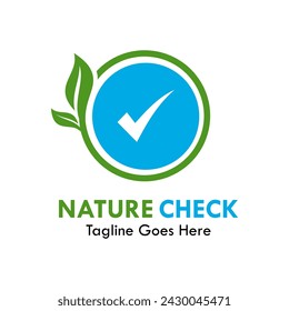 Nature check design logo template illustration