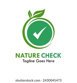 Nature check design logo template illustration