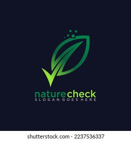 Nature check vector logo design. Suitable for leaf symbol and nature environment.