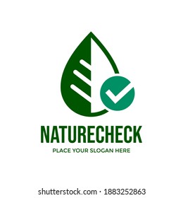 Nature check vector logo template. This design use leaf symbol. Suitable for environment.