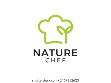 nature chef hat logo. cooking, food, restaurant, catering symbol vector design