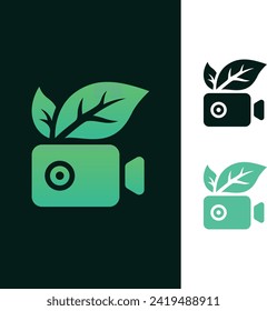 
Diseño del logotipo de la cámara de cine natural, iconos de vectores planos para cine y cine, ideas del logotipo cinematográfico
