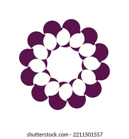 Nature circle flower logo design 