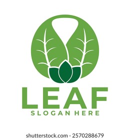 Nature circle leaf logo, leaf logo vector illustration design