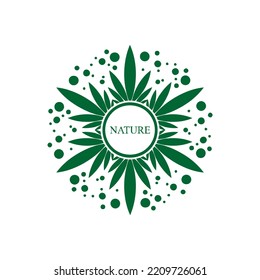 nature circular hemp leaves logo